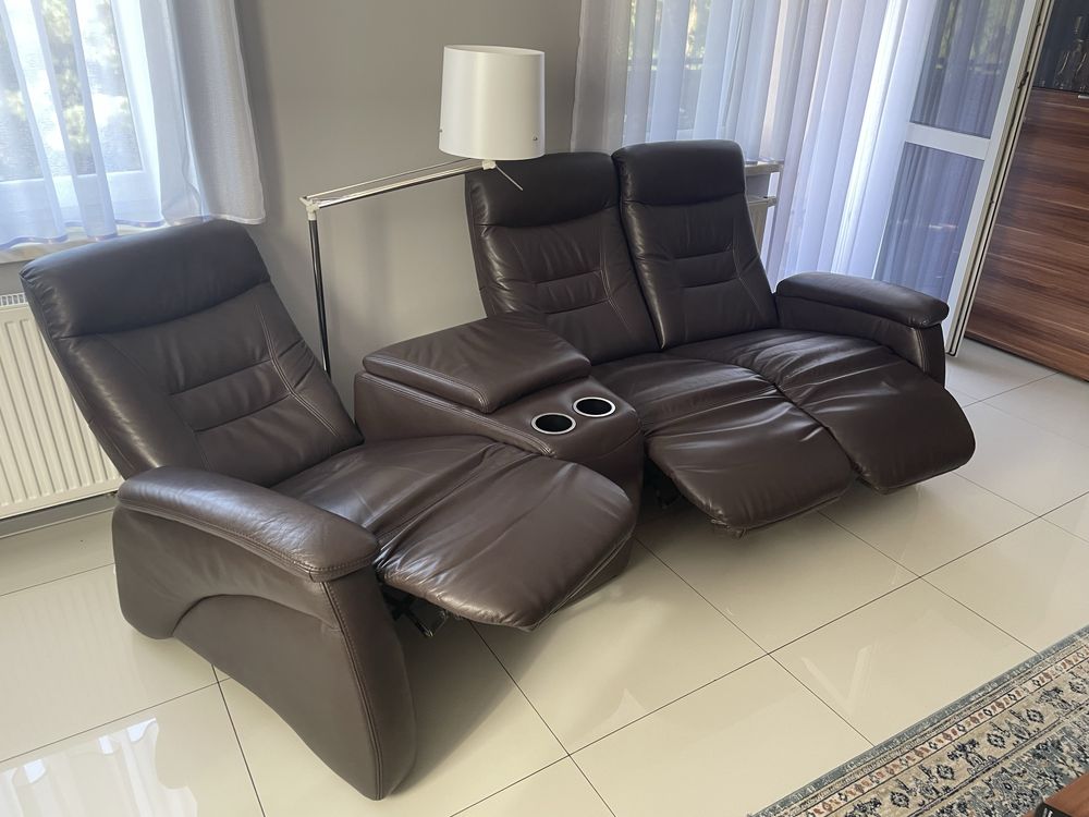 Zestaw kinowy z funkcją relax. Producent Bydgoskie skóry