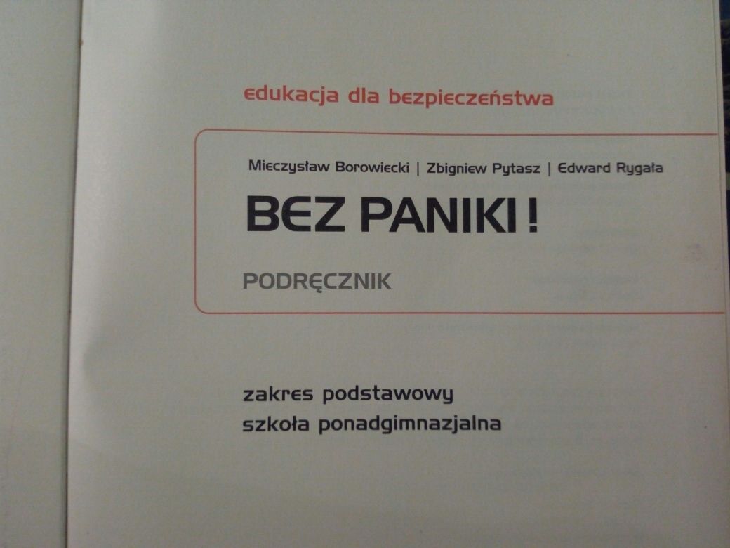 Podręcznik Bez paniki! Edb PWN Edukacja dla bezpieczeństwa nowa era