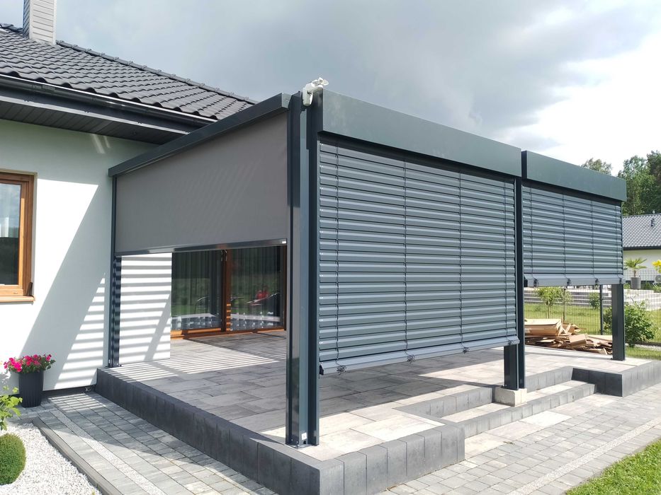 Pergola aluminiowa lamelowa bioklimatyczna altana ogrodowa 4x4 400x400