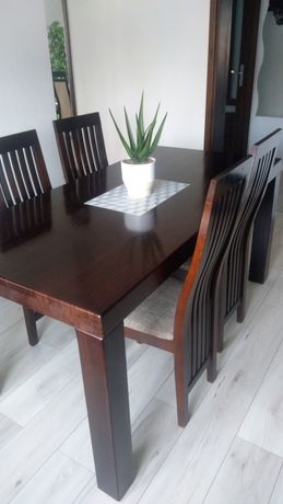Stół  jesionowy +4 krzesła