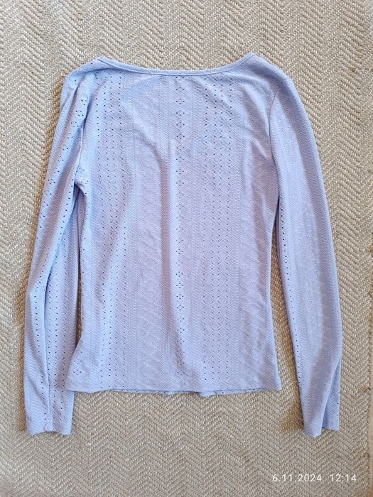 Ażurowa liliowa bluzka shein S