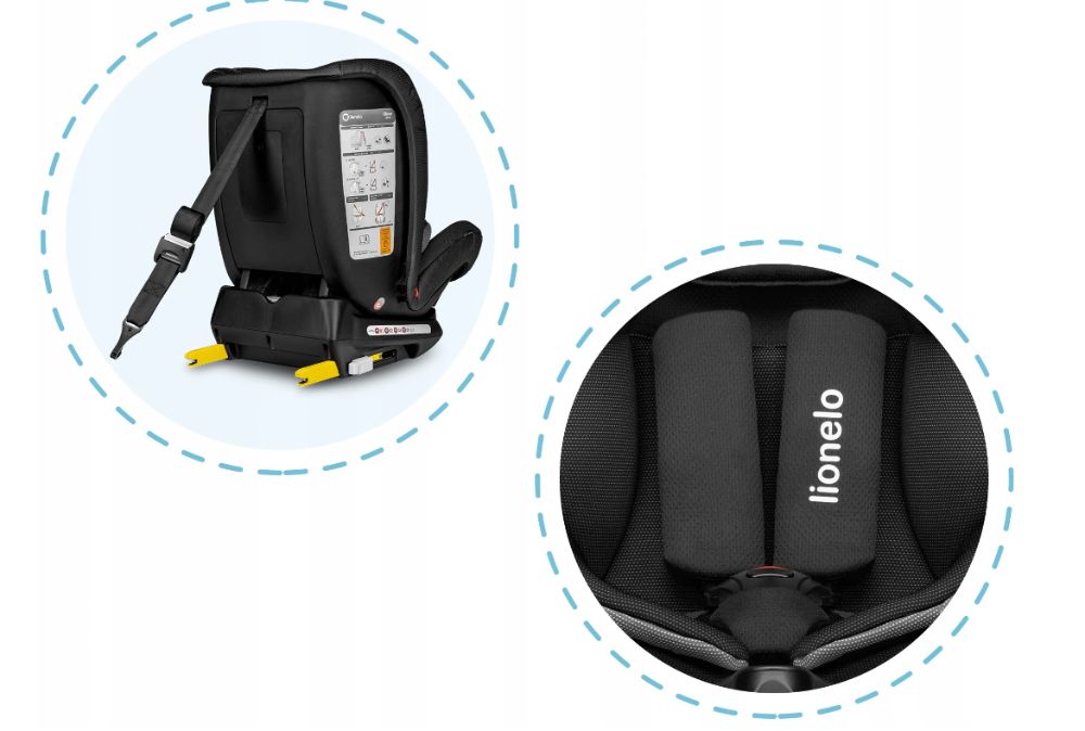 Fotelik samochodowy Lionelo OLIVER Isofix lub pasy 9-36 kg