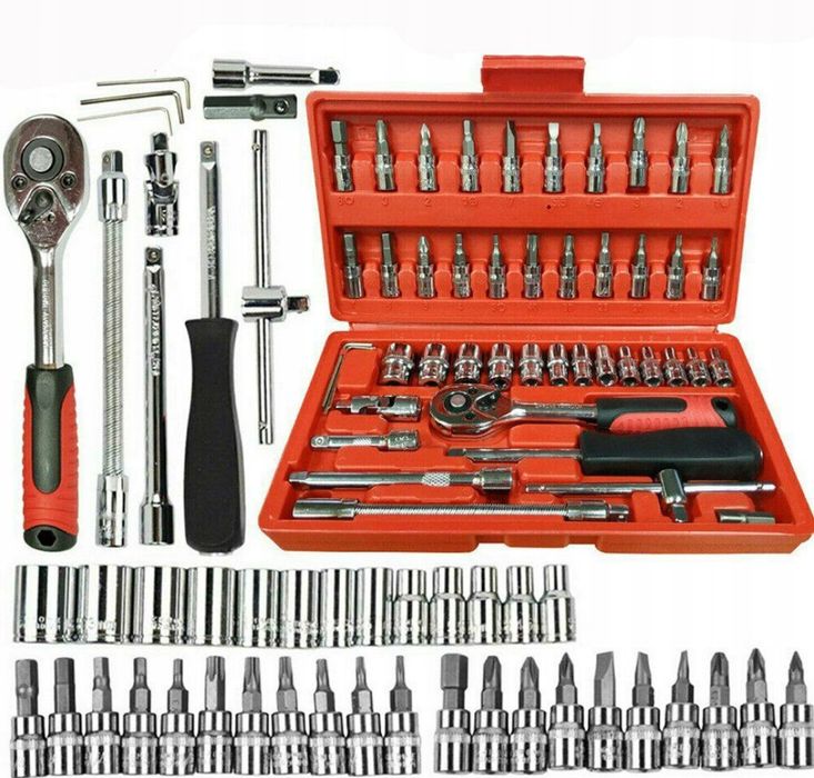 Zestaw kluczy nasadowych 1/4 klucze nasadowe 46 el