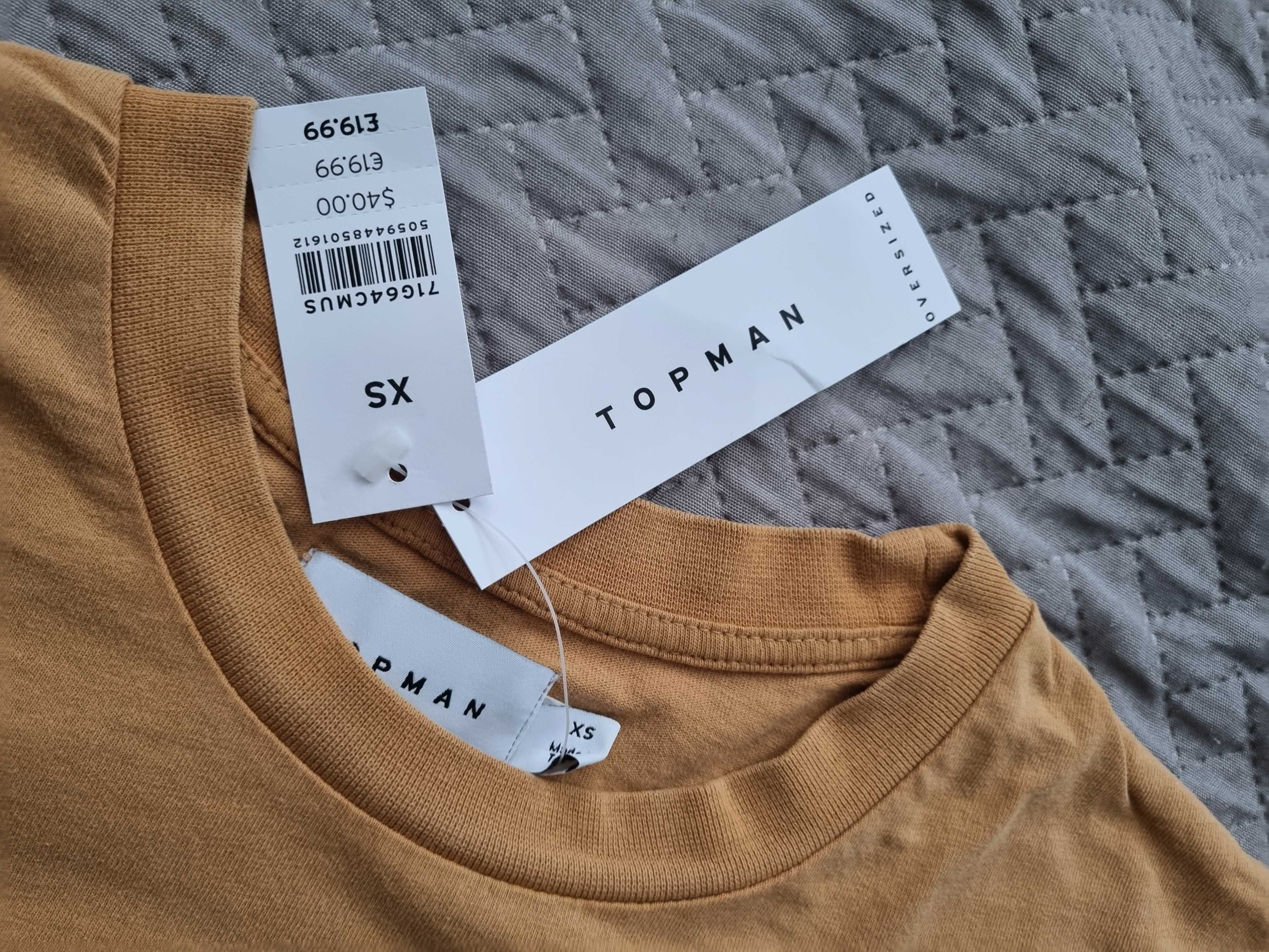 Tshirt w kolorze rudym/musztardowym Topman XS, pasuje na S/M