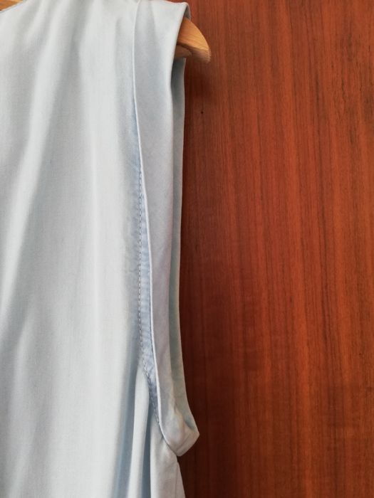 Vestido Zara azul claro em lyocell