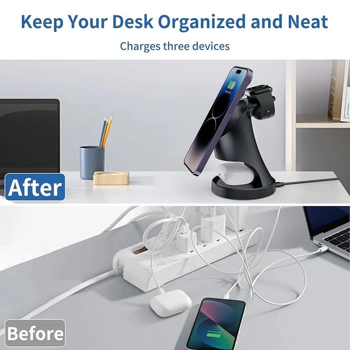 !!!АКЦІЯ!!! Універсальна бездротова зарядна станція 3-в-1