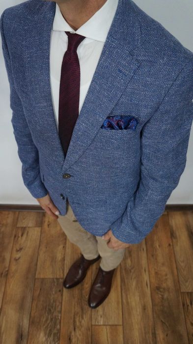 Marynarka Hugo Boss Rozmiar 50 Kolor Niebieski Mikro Wzór