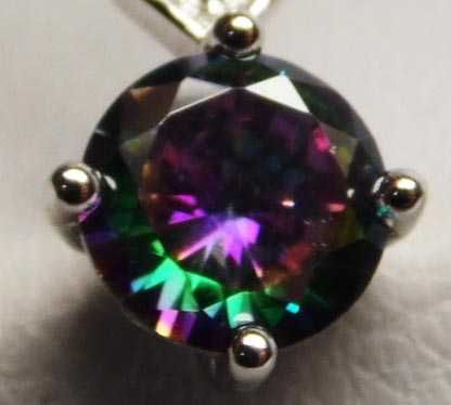 Delikatna srebrna zawieszka Mystic Topaz i cyrkonia