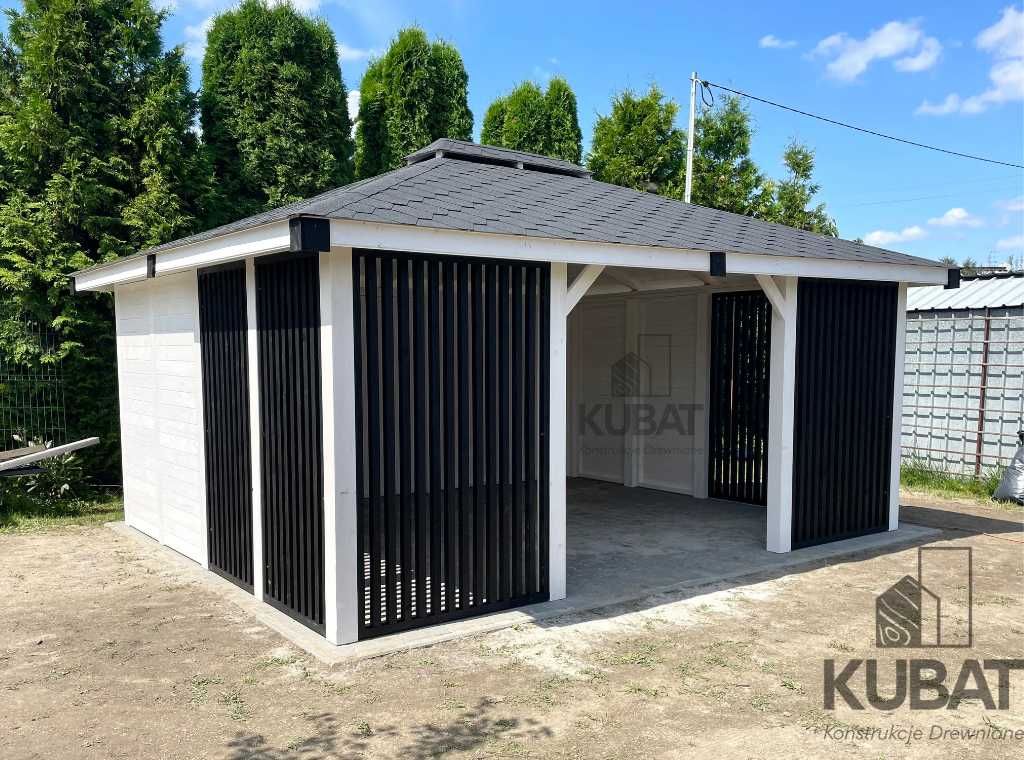 Nowoczesna altana ogrodowa 4x5 | altanka drewniana | altana z lamelami