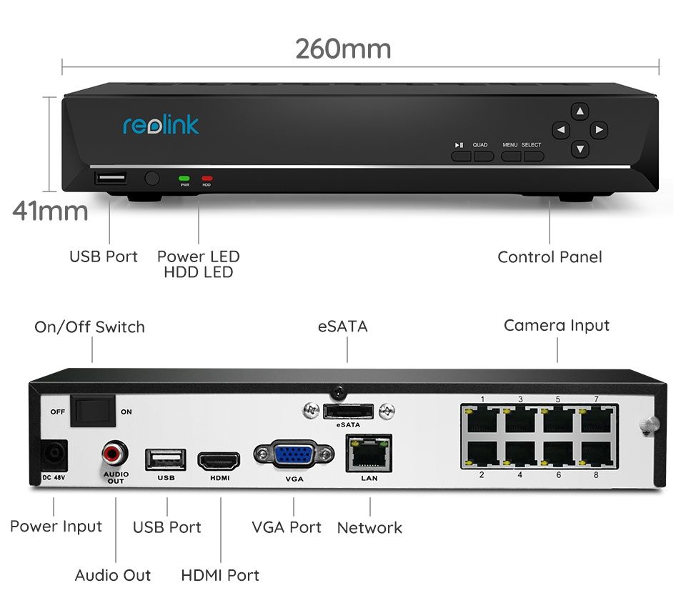 Відеореєстратор REOLINK RLN8-410, + hdd 2TБ