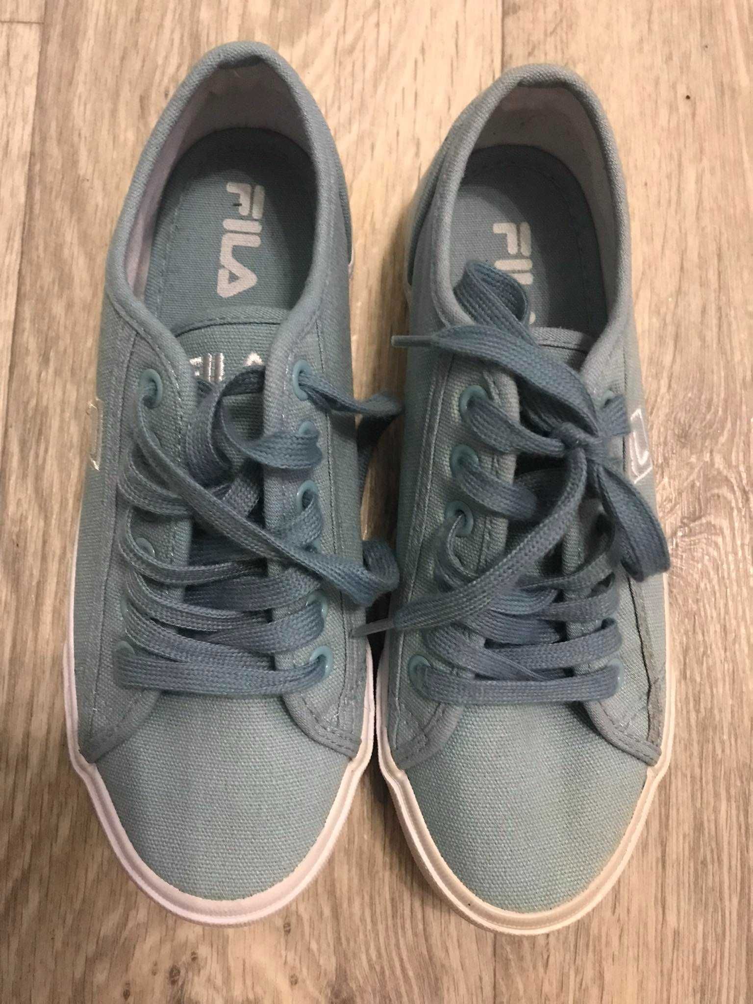 Кеды Fila оригинал р.36-35,5 ст.23см мокасины голубые