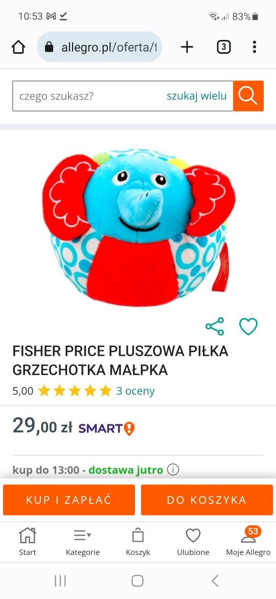 Mom's Ośmiornica Z Odgłosami Prenatalnymi Szumiś Gratis Piłka Fisher P