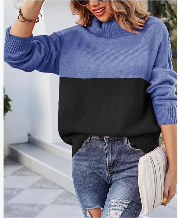 Sweter damski rozmiar M, niebiesko czarny, Rayson