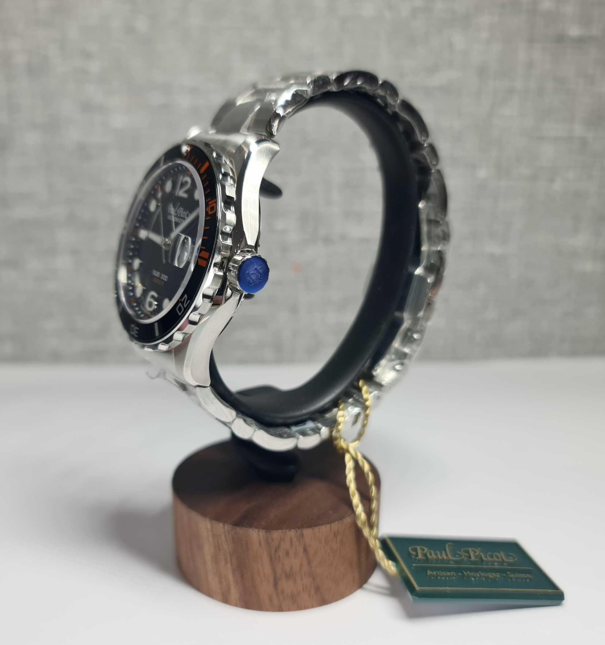 Чоловічий годинник Paul Picot SUB 300 Black ref. 9753 Automatic новий