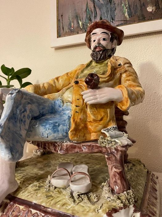 Figurka porcelanowa ceramika wielka ogromna Capodimonte Bossano 38 cm