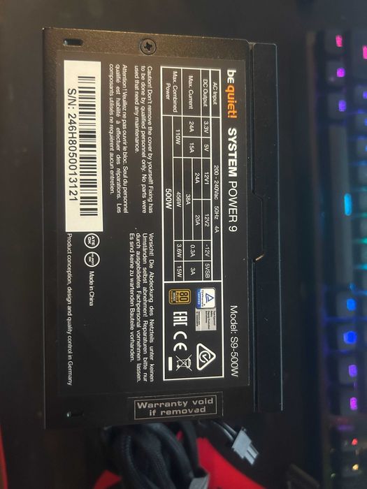 zasilacz be quiet! 500W
