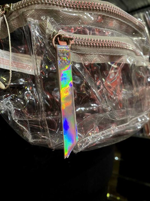 Женская бананка кросс боди, прозрачная сумка голограмма , шопер