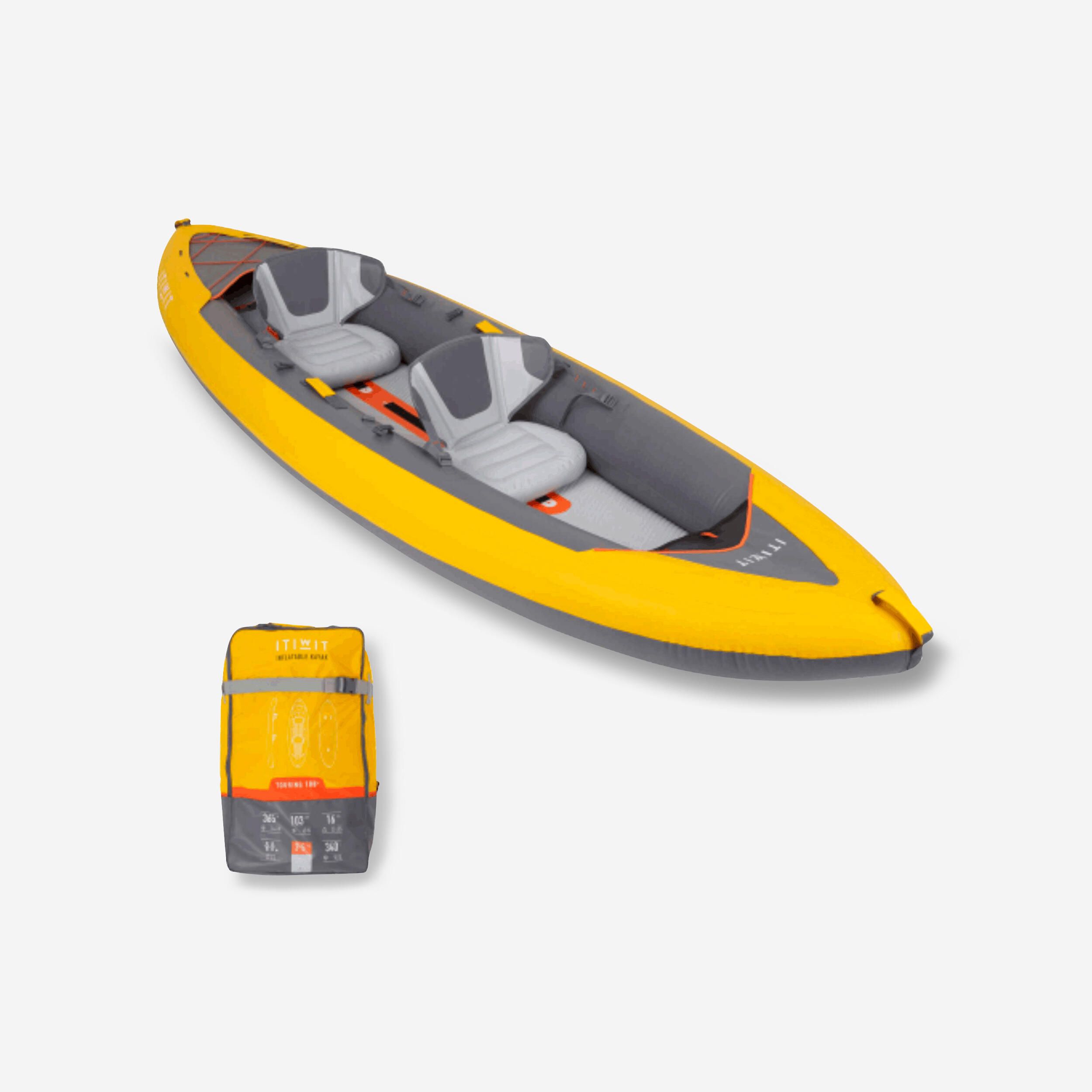 Canoa Kayak insuflável 2 lugares de passeio Fundo Alta