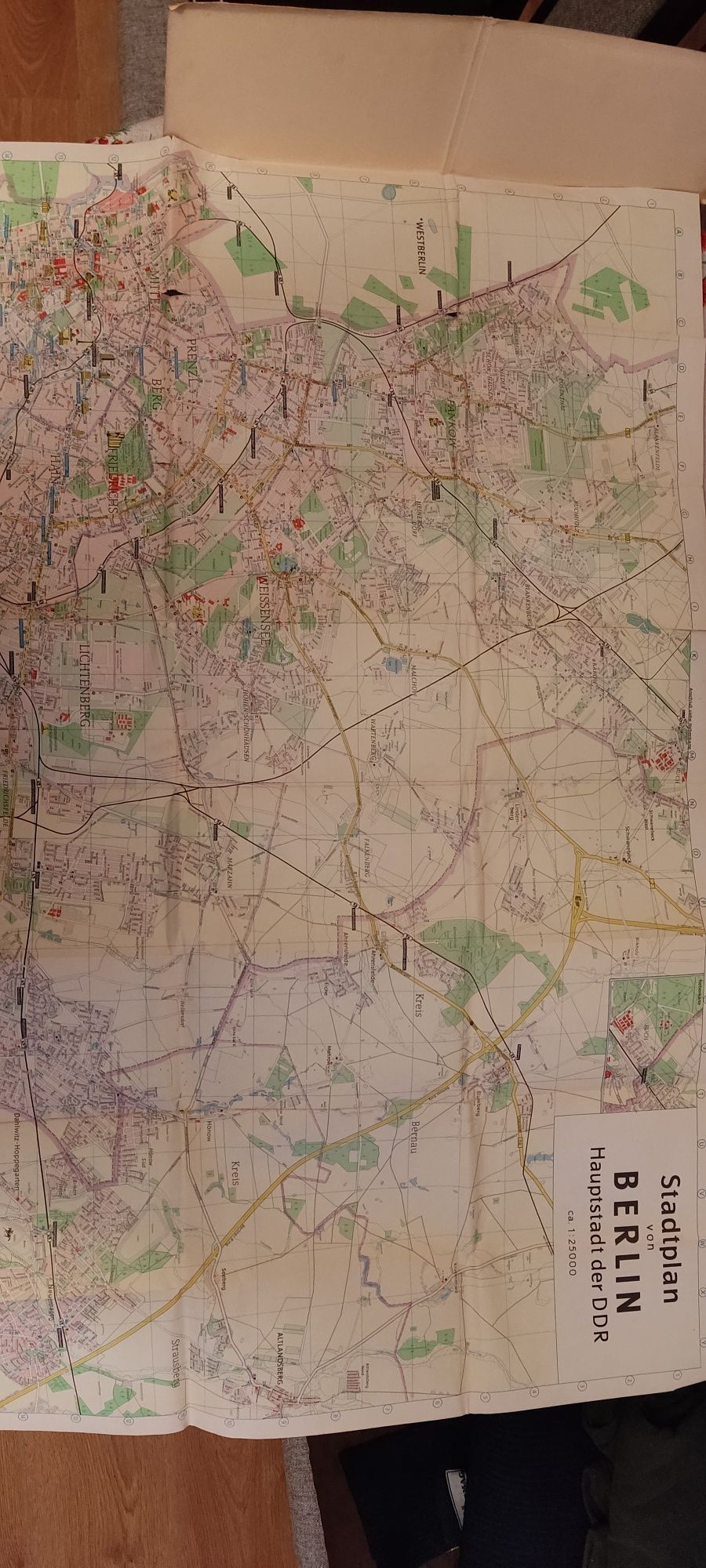 Berlin DDR NRD stara mapa Berlin Wschodni