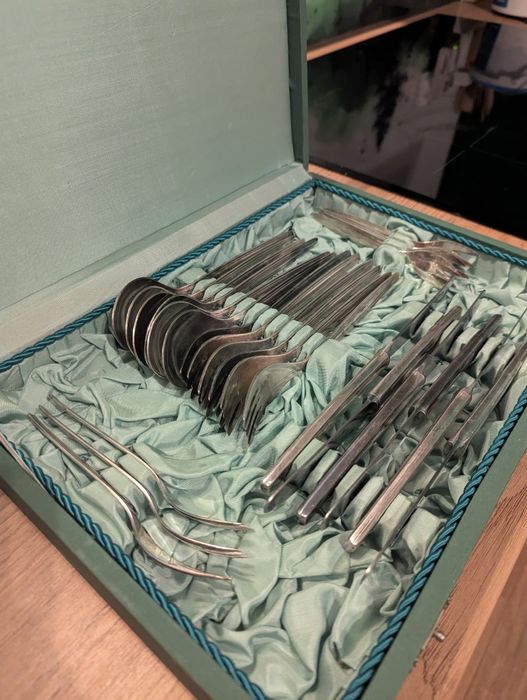 Sztućce posrebrzane PRL 1972