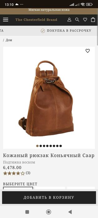 Кожаный рюбзак Бредов