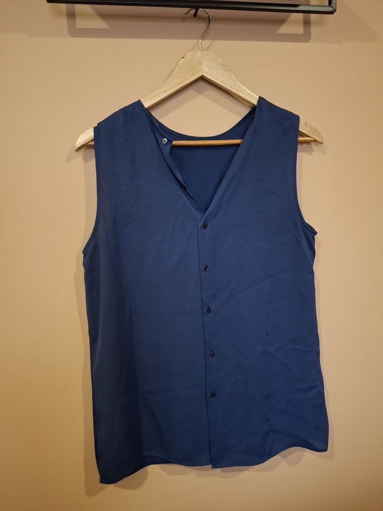 Blusa Azul escuro, tam S, Mango