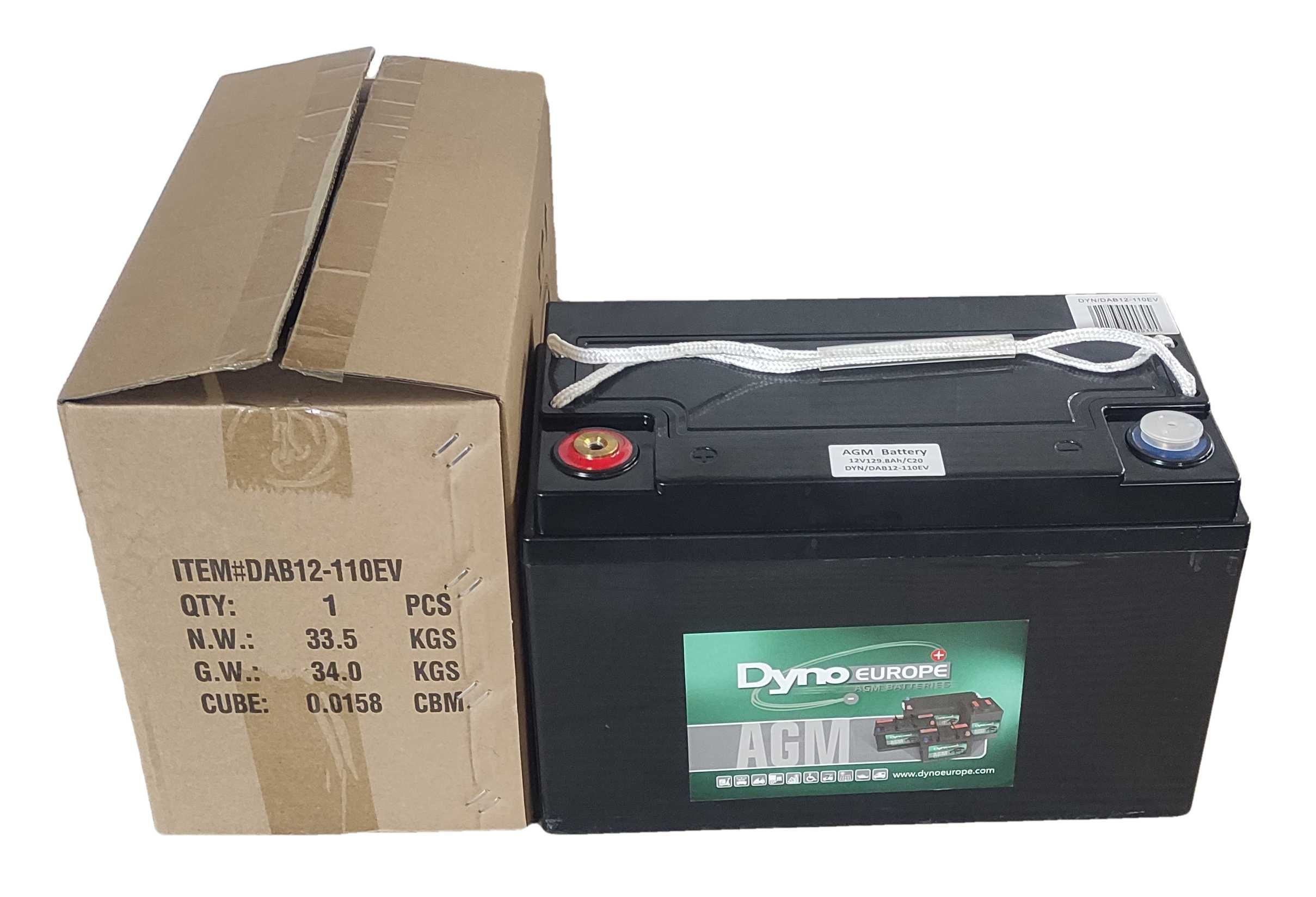 Akumulator AGM Dyno 129,8Ah 120Ah 130Ah DAB12-110EV 33,5KG PREMIUM