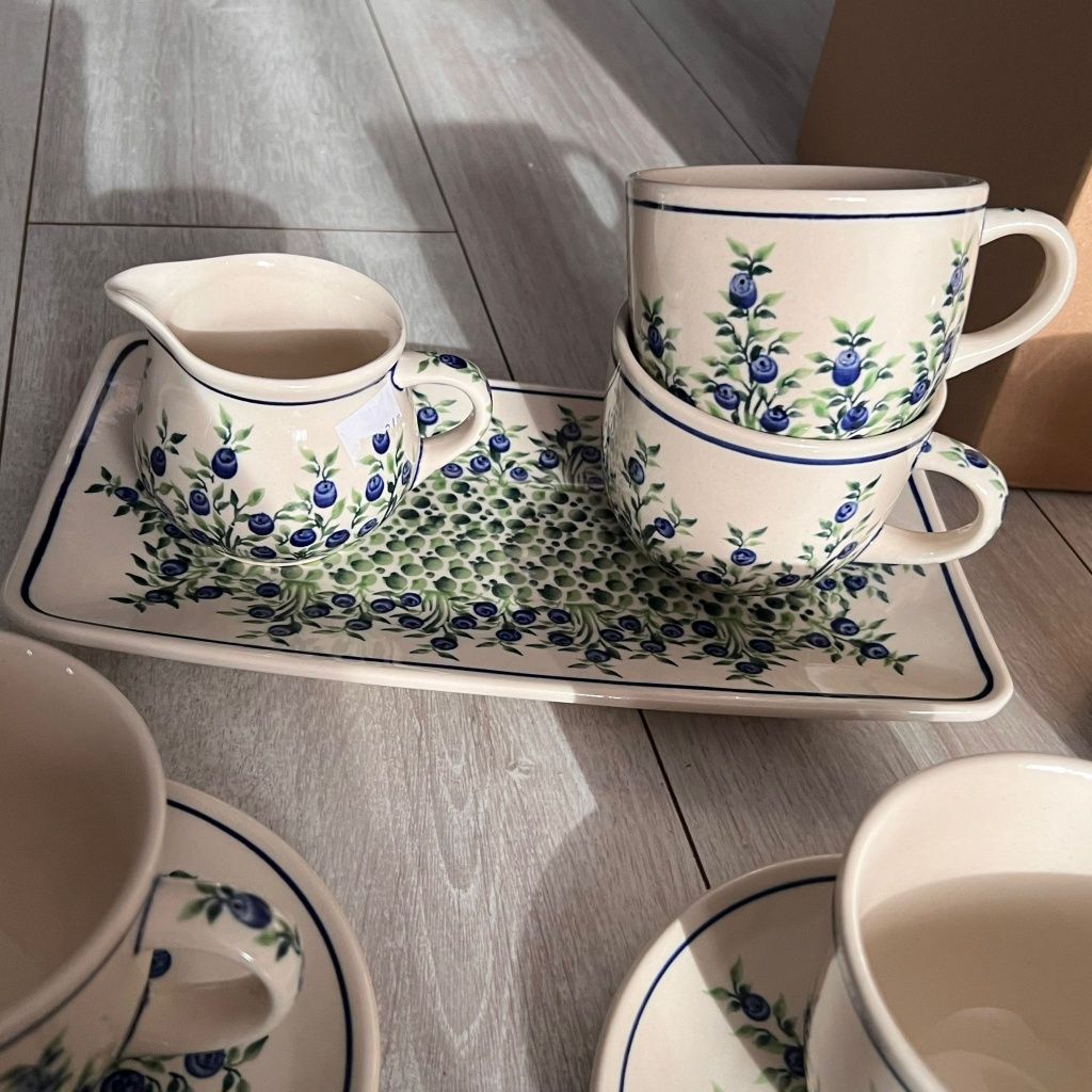 Ceramiczny zestaw kawowy - ceramika bolesławiecka