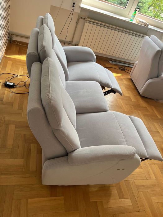 Nowa Sofa + 2 fotele SWARZĘDZ - Aqua Clean - funkcja relax