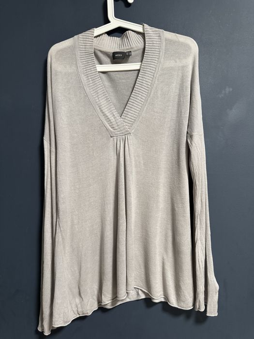 Mexx cienki sweterek XL szary z rozkloszowanymi rękawami