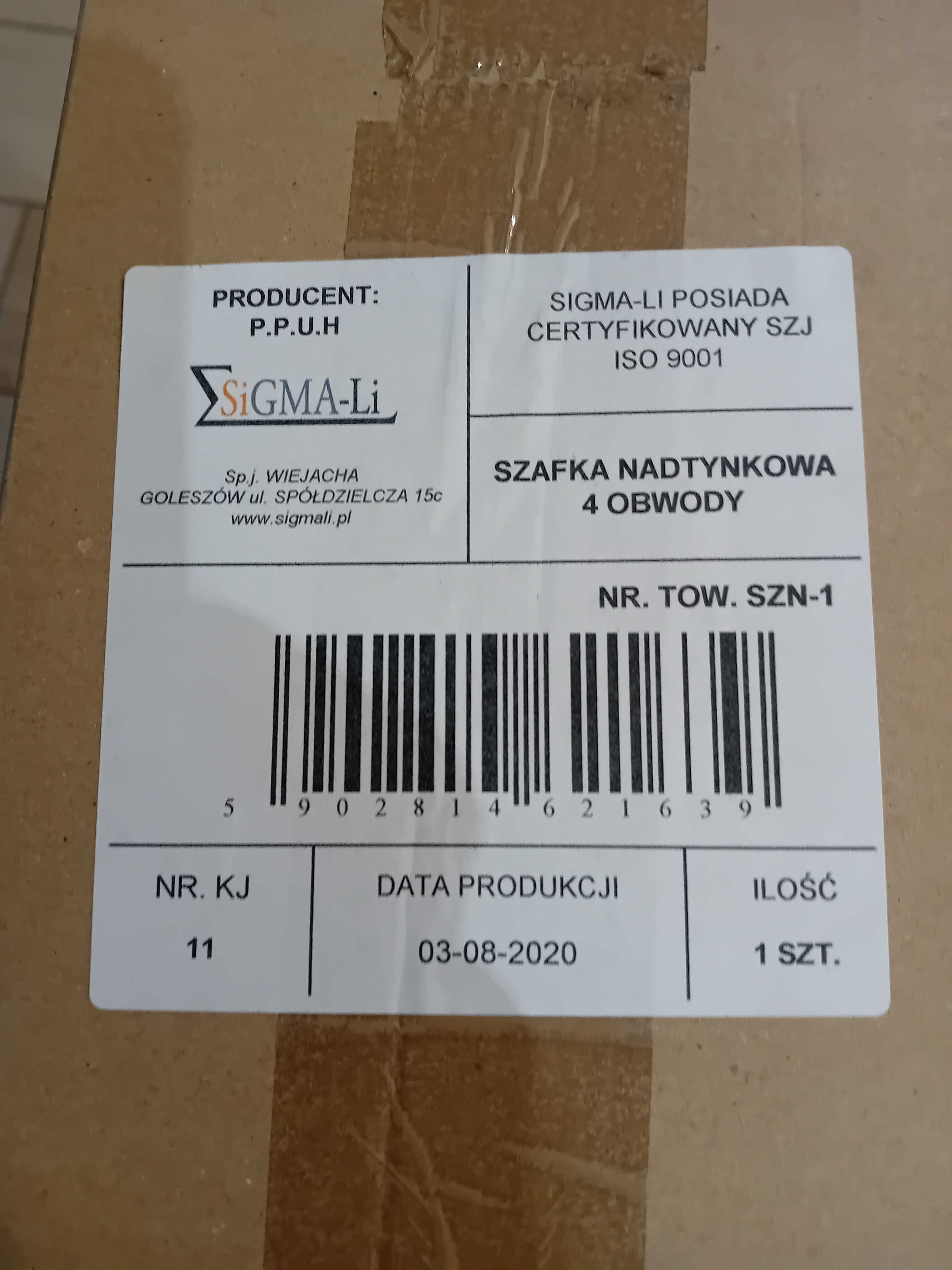 Szafka nadtynkowa 4 obwodowa