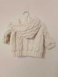 Biały kremowy sweterek za symboliczne 5 zł 0-3 56-62 Biały kremowy swe