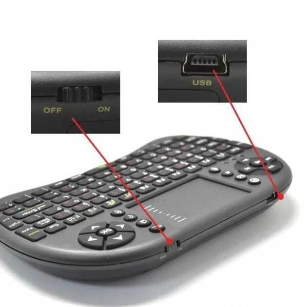 Бездротова клавіатура з тачпадом акумуляторна Смарт ТВ i8. Нова