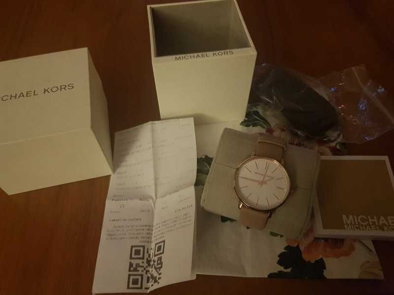 Zegarek Michael Kors beżowy złoty