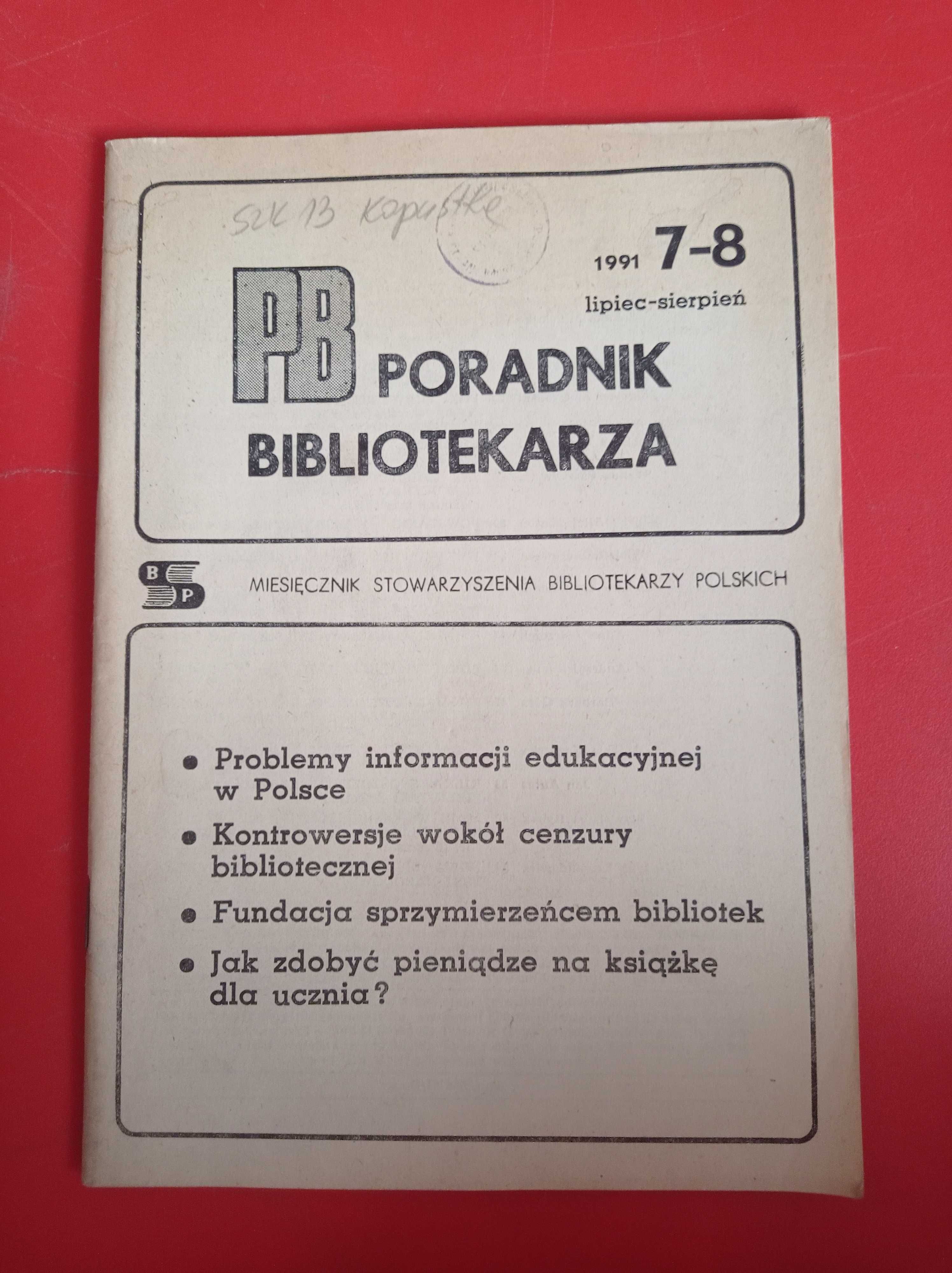Poradnik Bibliotekarza, nr 7-8/1991, lipiec-sierpień 1991