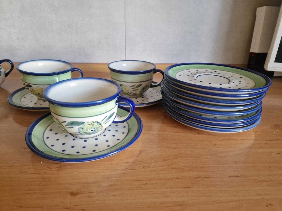 Bolesławiec komplet obiadowy-unikat