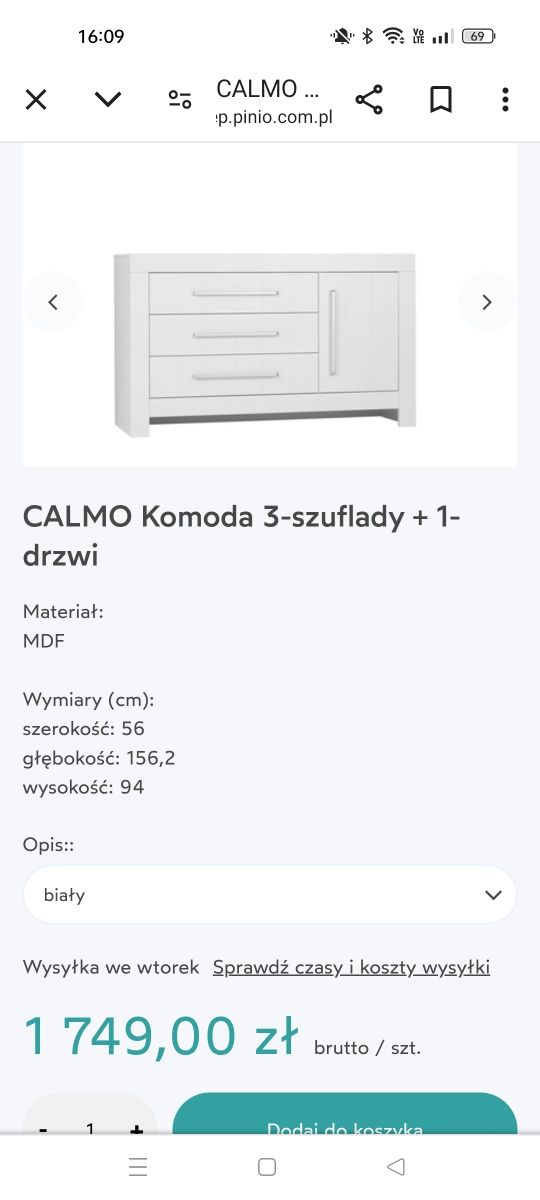 Komplet mebli niemowlęcych