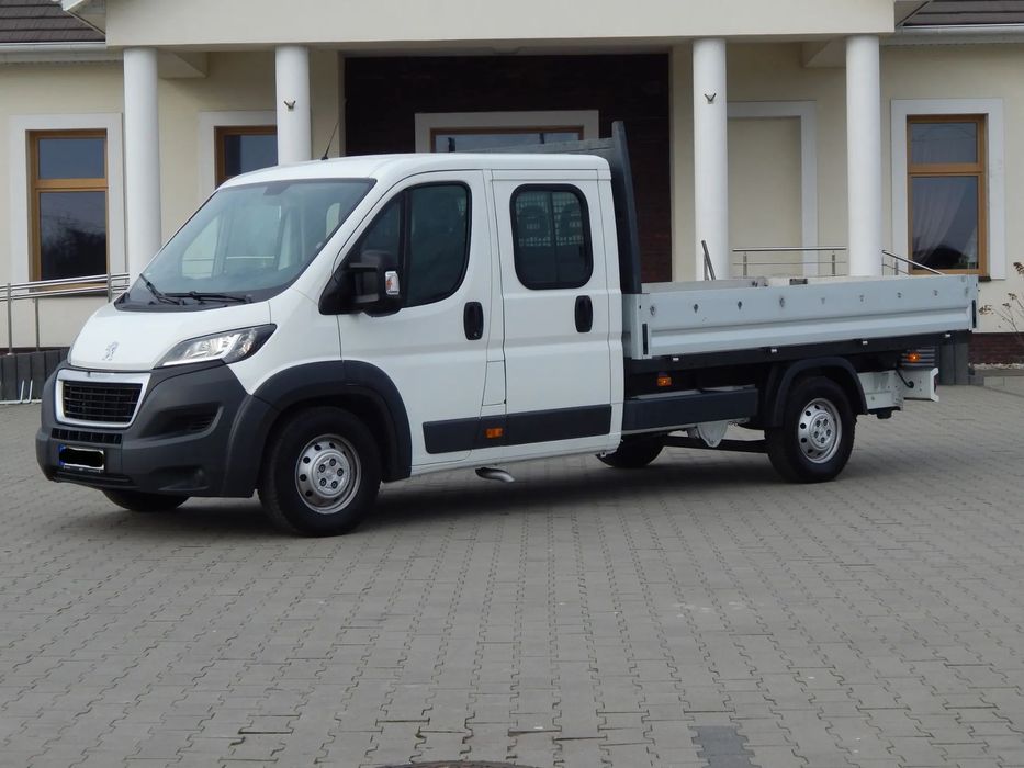 Peugeot Boxer_7-Osobowy_Max-rama_skrzynia_paka  2,2HDI_130KM_L-4_Maxi-rozstaw_Klima_Dubel_Doka_Brygadówka_hak-3000-kg