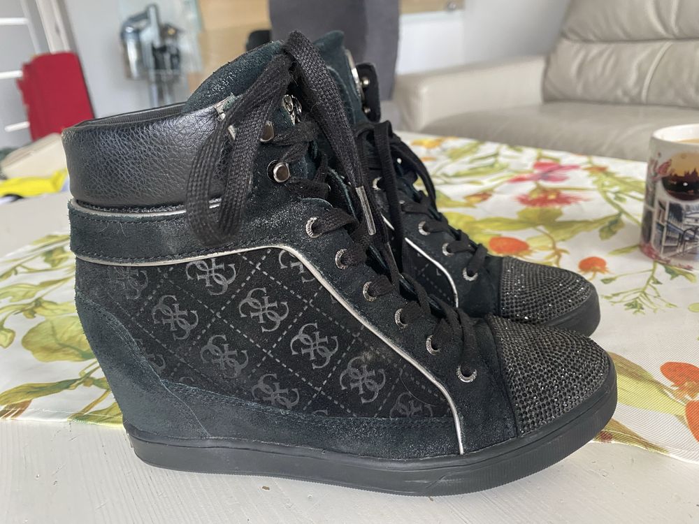 Guess 38 buty koturna czarne