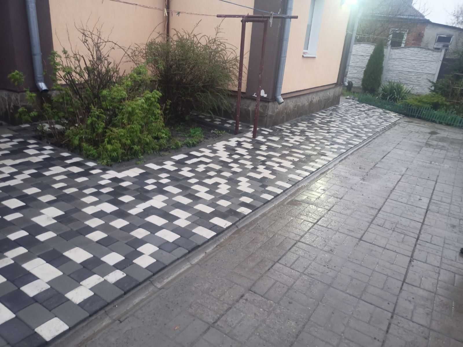 Тротуарная плитка,бордюры.Укладка тротуарной плитки под ключ