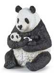 Panda z młodym siedząca folia,109x92 mm