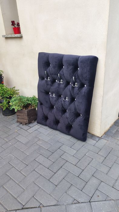 Wieszak Ścianka wezgłowie pikowane guzik uchwyty Chesterfield Glamour