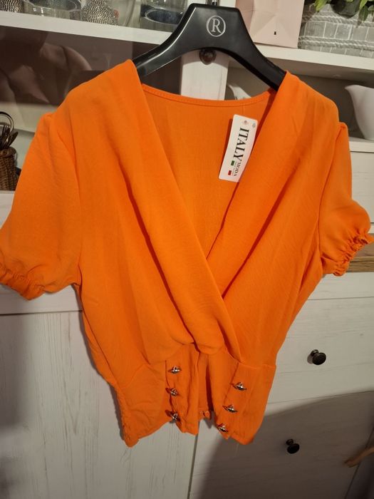 Nowa piękna bluzka damska pomarańcz Uniwersalny