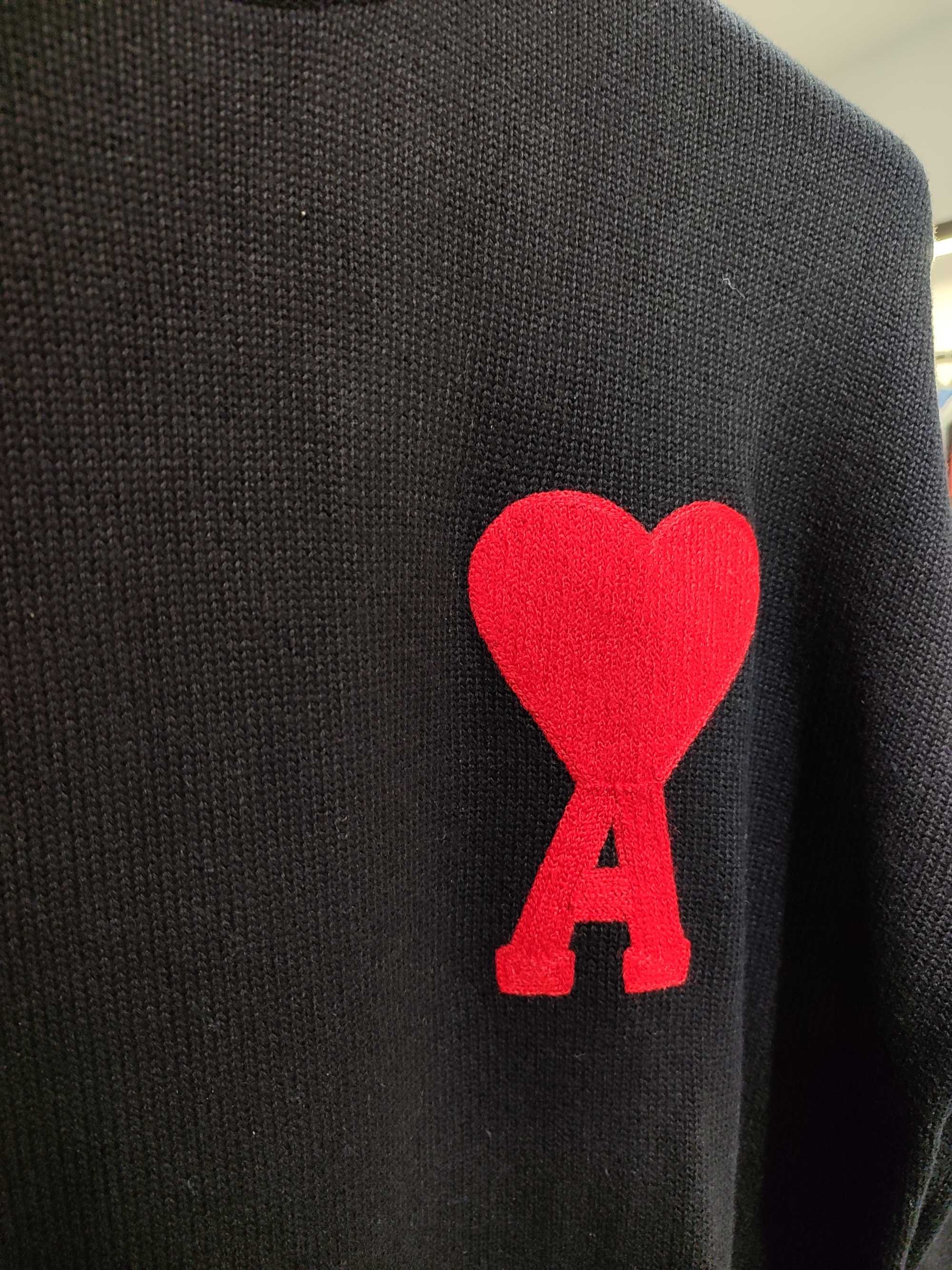 Светр AMI Paris Ami De Coeur Oversize Sweater Black Red Heart