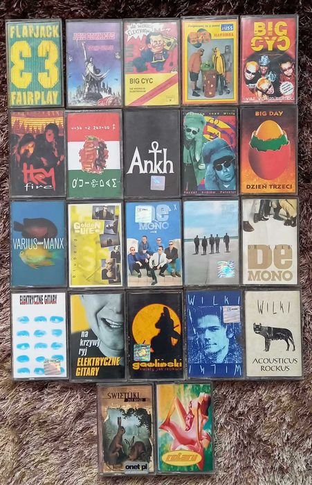 Kasety Acid Drinkers, Flapjack, Big Cyc, Hej, Wilki, metal, rock