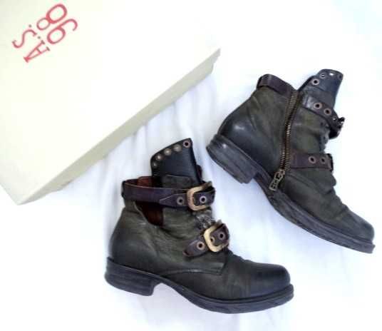 Botki VENEZIA Oli skórzane khaki zielone linia premium AirStep  40