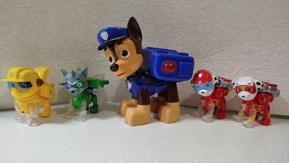 Маршал,Крепыш,Гонщик,Рокки Большие фигурки Оригинал Щенячий патруль