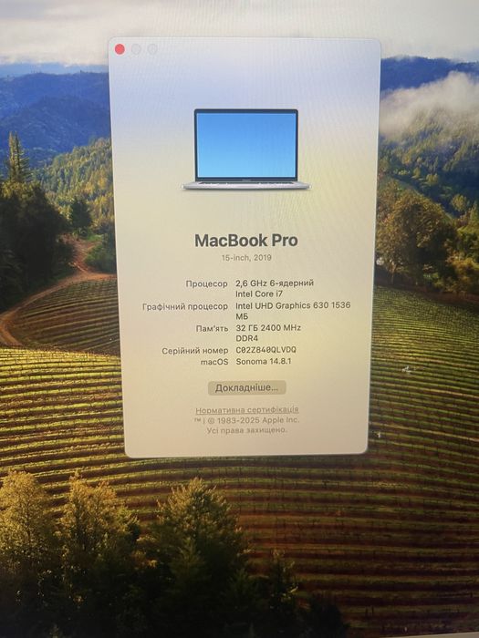 Apple MacBook Pro 15” (A1990) 2019р — i7 9750H / 32GB / 512GB /4GB