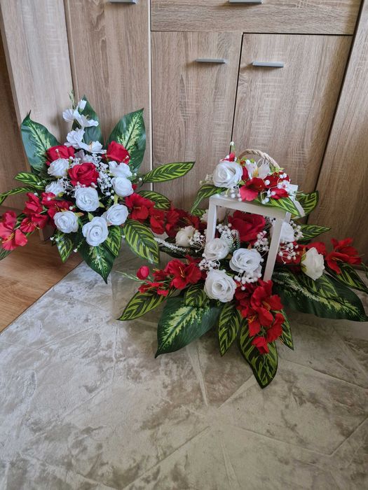 Kompozycja z lampionem i wkładem do wazonu