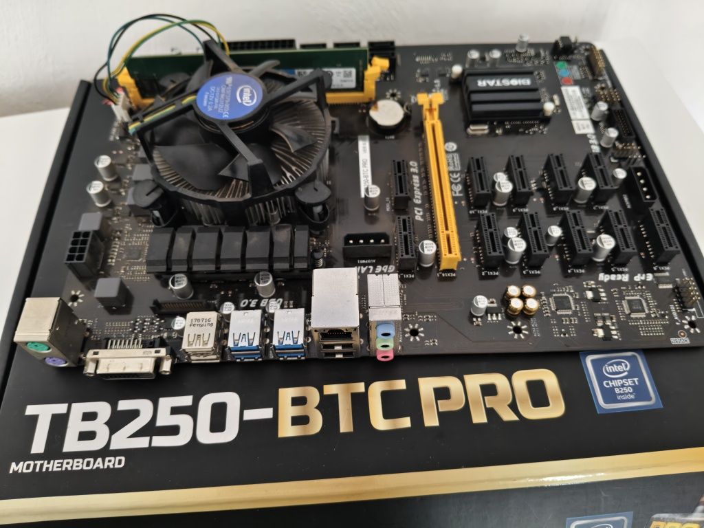 Мать проц память. Biostar TB250 1151, intel g3900, DDR4 4GB